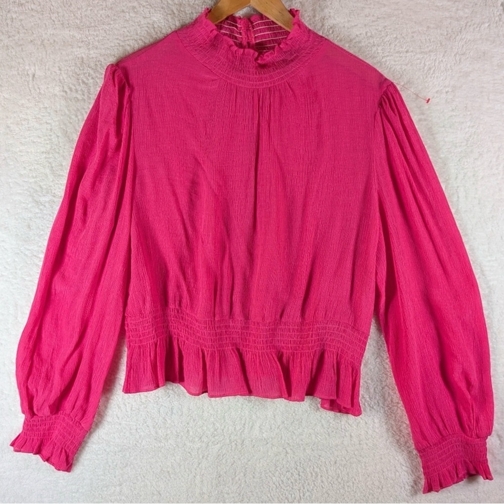 Lucy Paris Fuchsia Ruffled Blouse